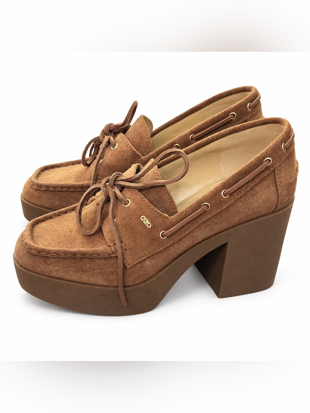 Michael Kors Cameron Suede Platform Loafer Brown Heels
